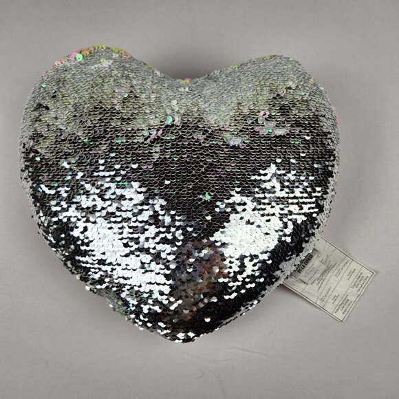 Heart shaped mermaid two tone throw pillow cute pink and silver love - Picture 5 of 6